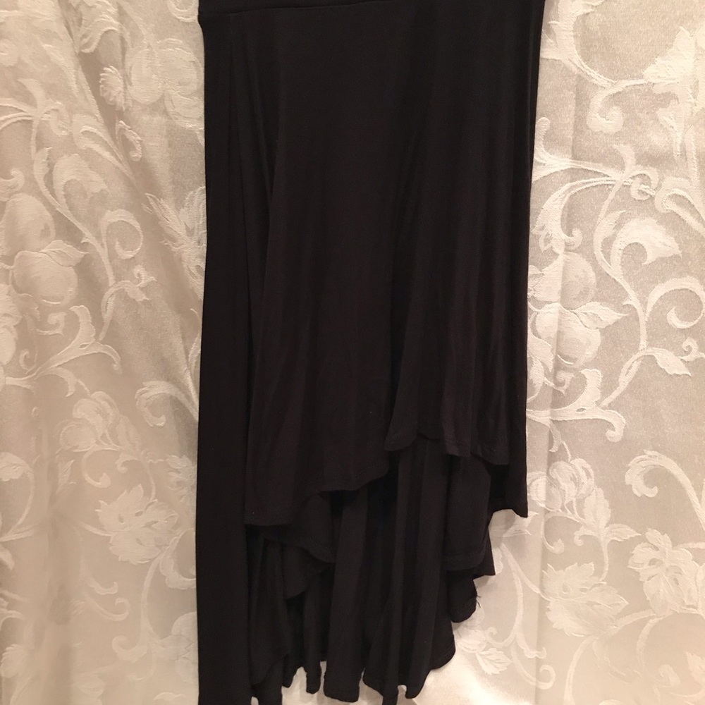 Girls high low black skirt